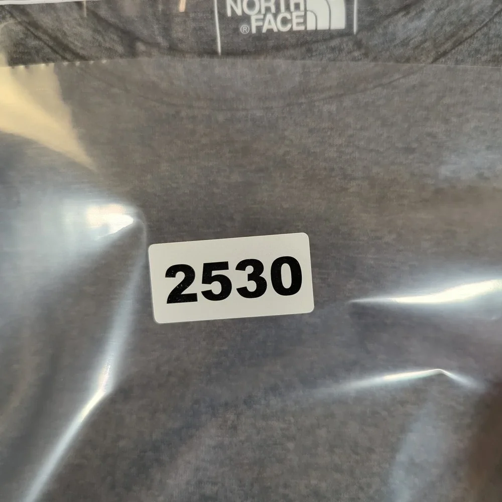 The North Face‎ Mens Long Sleeve Performance Shirt Heather Grey Teal Logo Size M